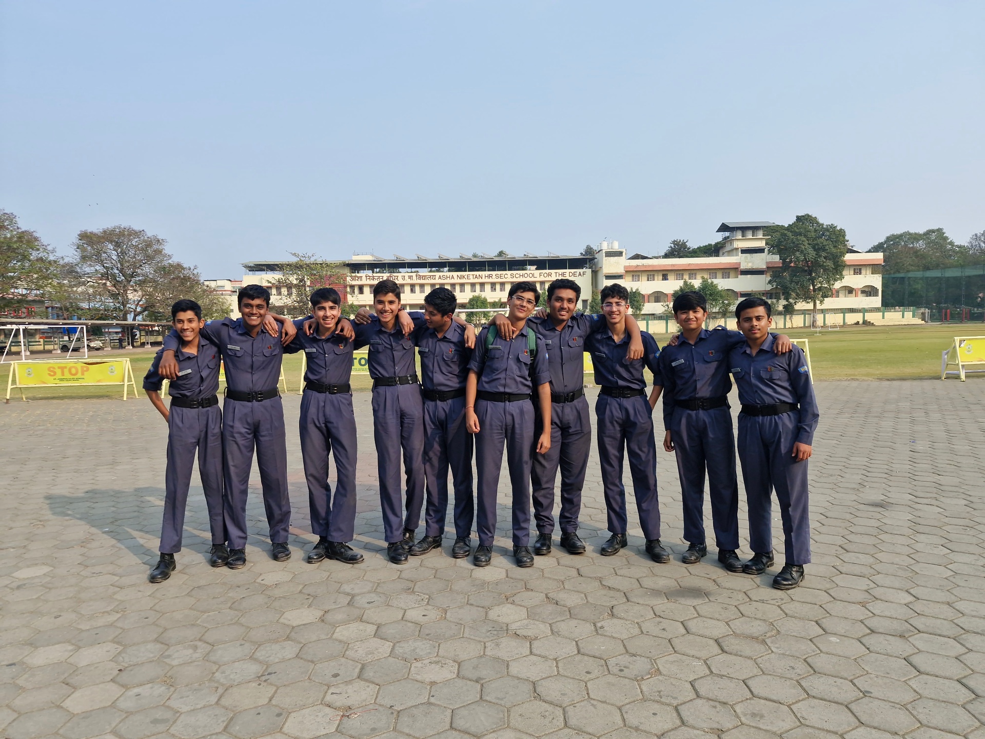 2 MP Air Squadron NCC cadets in formation at St. Joseph's parade ground, Bhopal